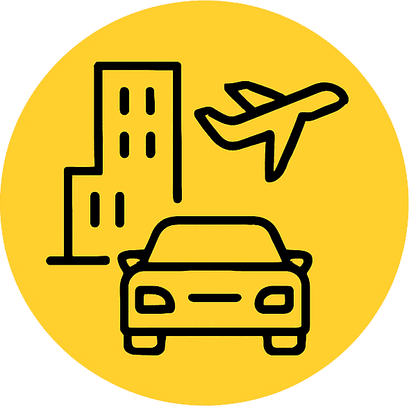 Taxi en vliegtuig pictogram als luchthavenvervoer symbool